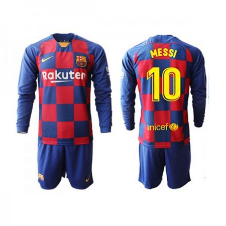 Jalkapallo Pelipaidat FC Barcelona Lionel Messi 10 Lasten Kotipaita 2019-2020 Pitkähihainen